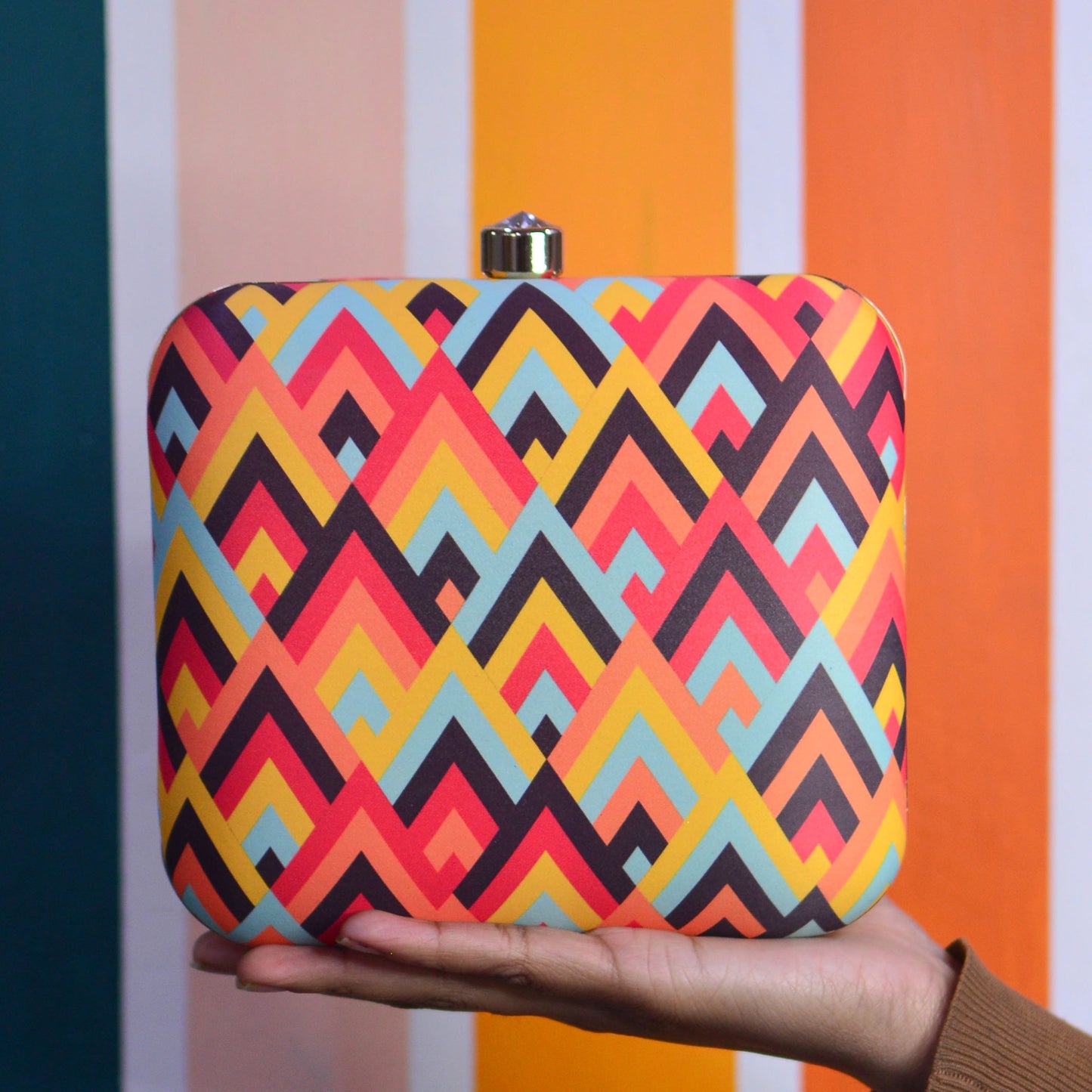 Artklim Zig Zag Print Clutch