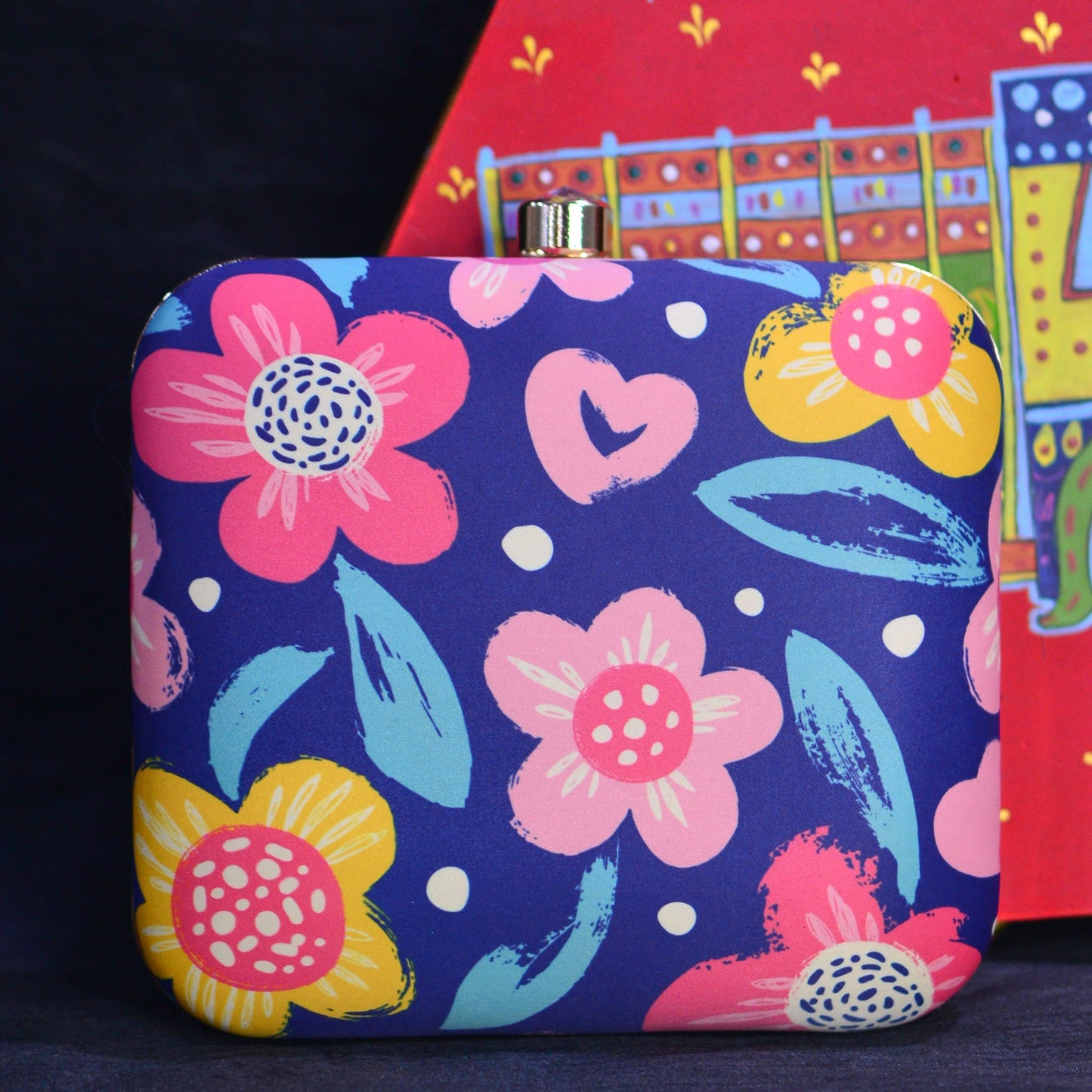 Artklim Flower Printed Clutch