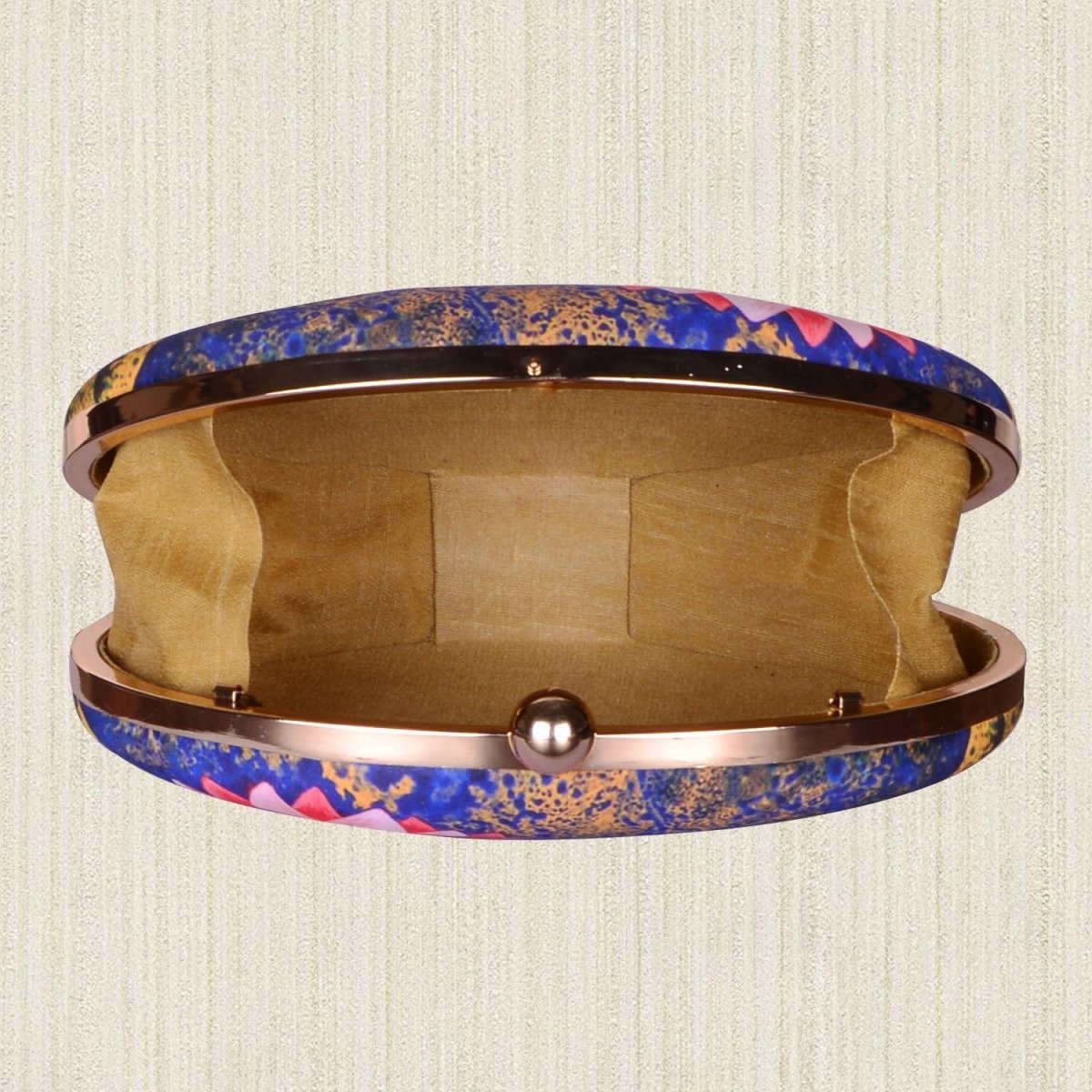 Artklim Oval Lotus Printed clutch