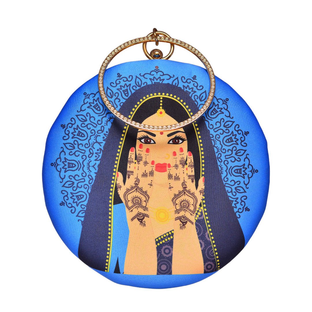 Indian Women Round Printed Clutch
