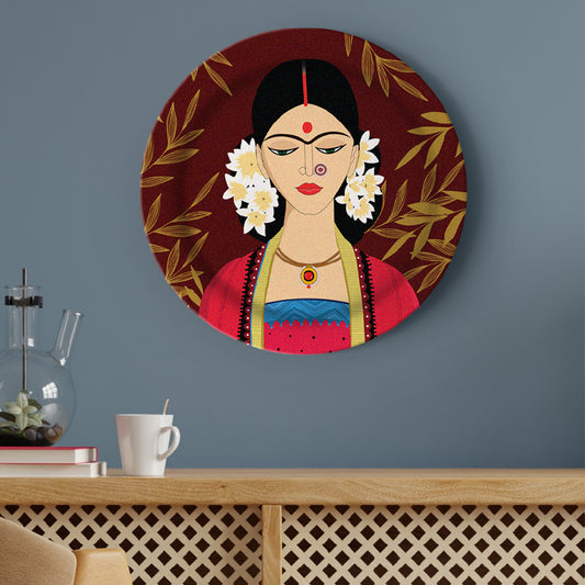 Indian woman Printed Wall Plate