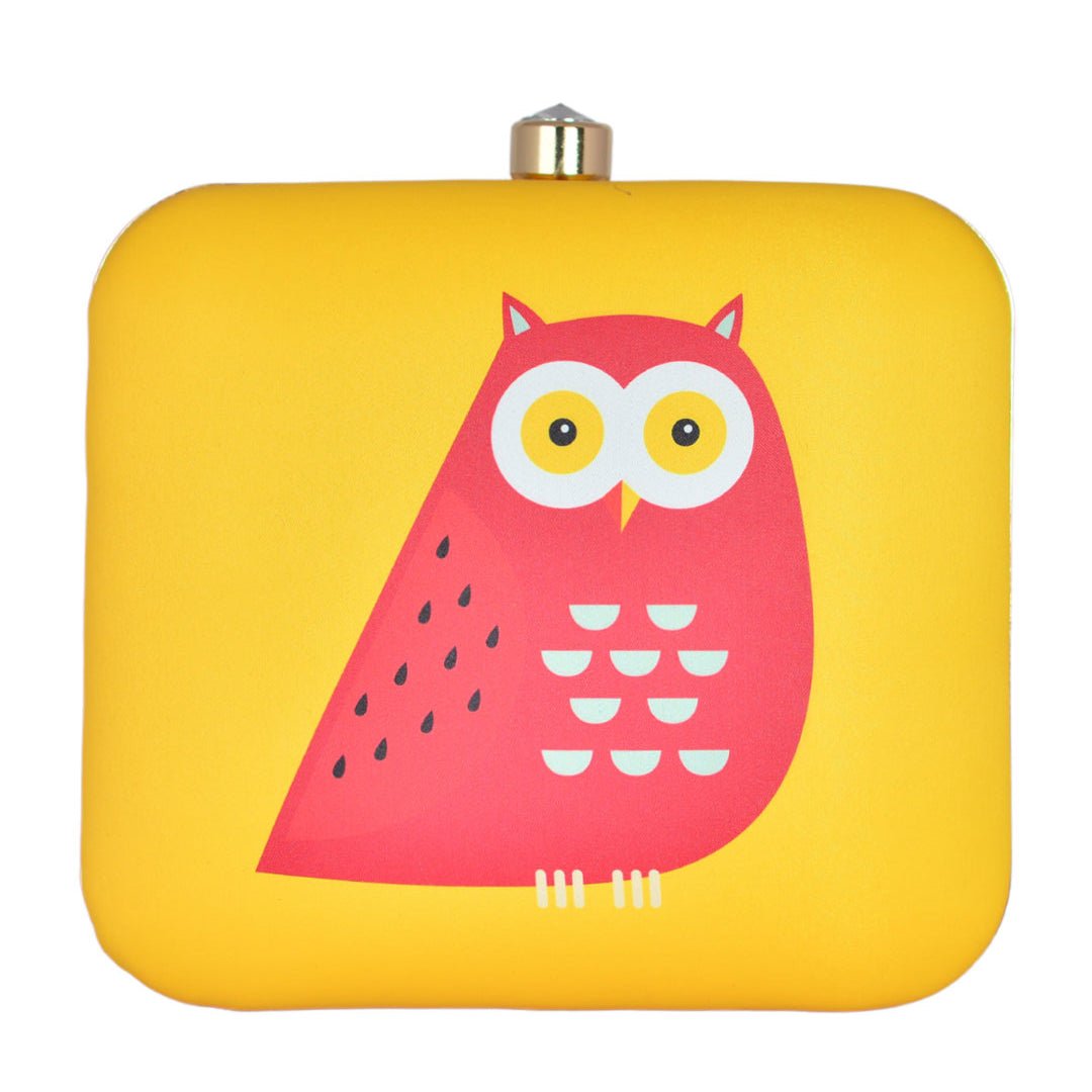 Red Owl Printed Clutch