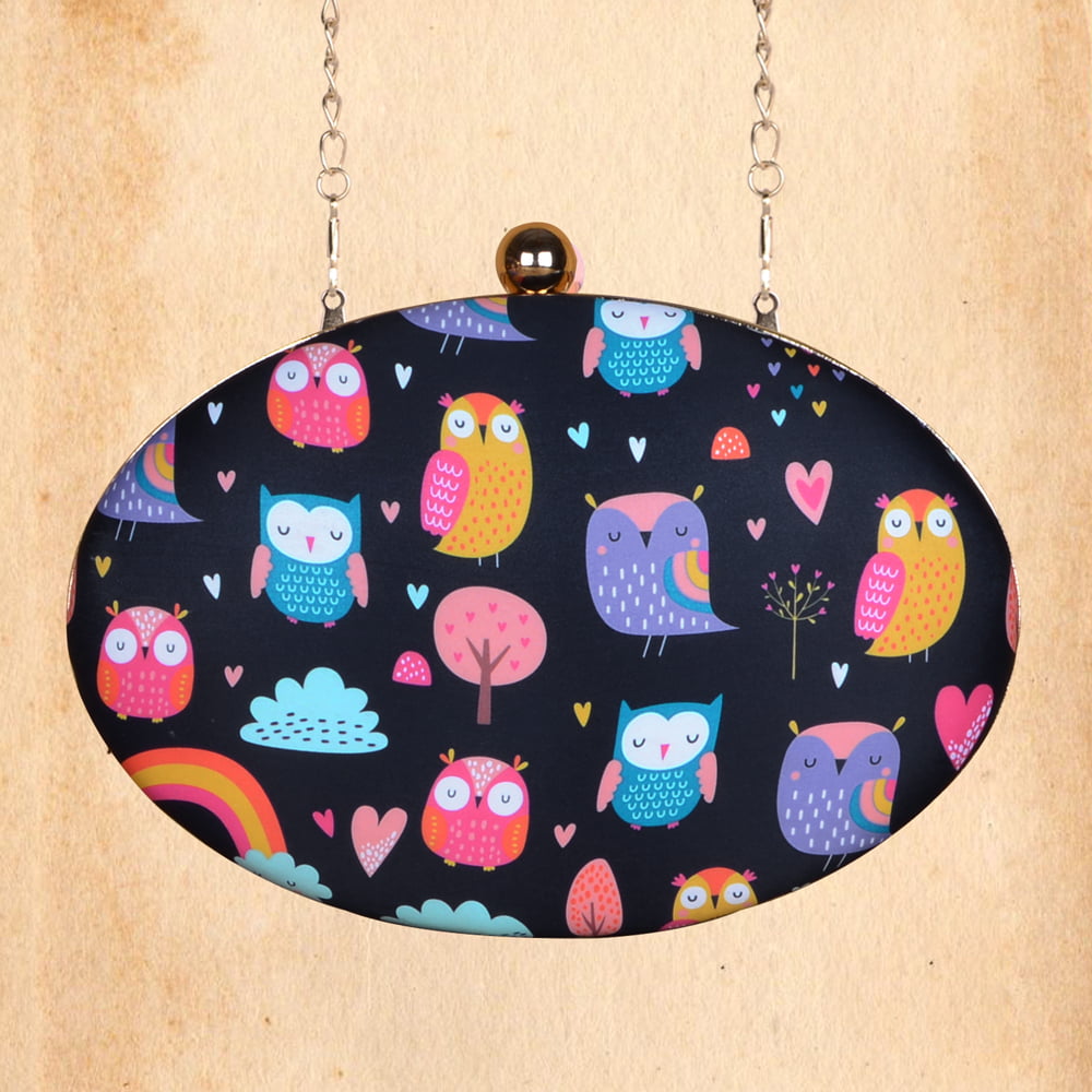 Artklim Owl Printed Clutch Bag