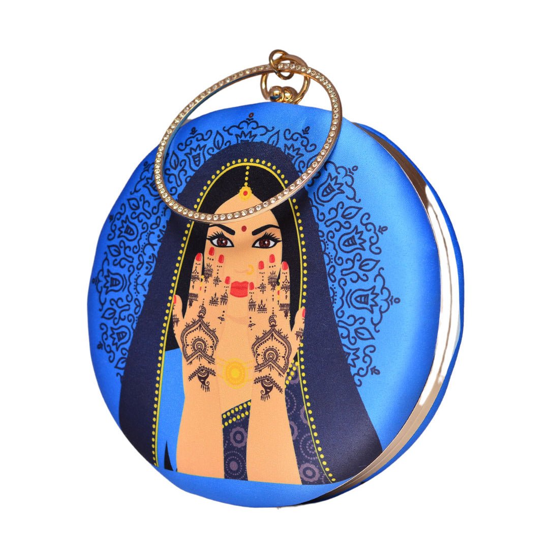 Indian Women Round Printed Clutch
