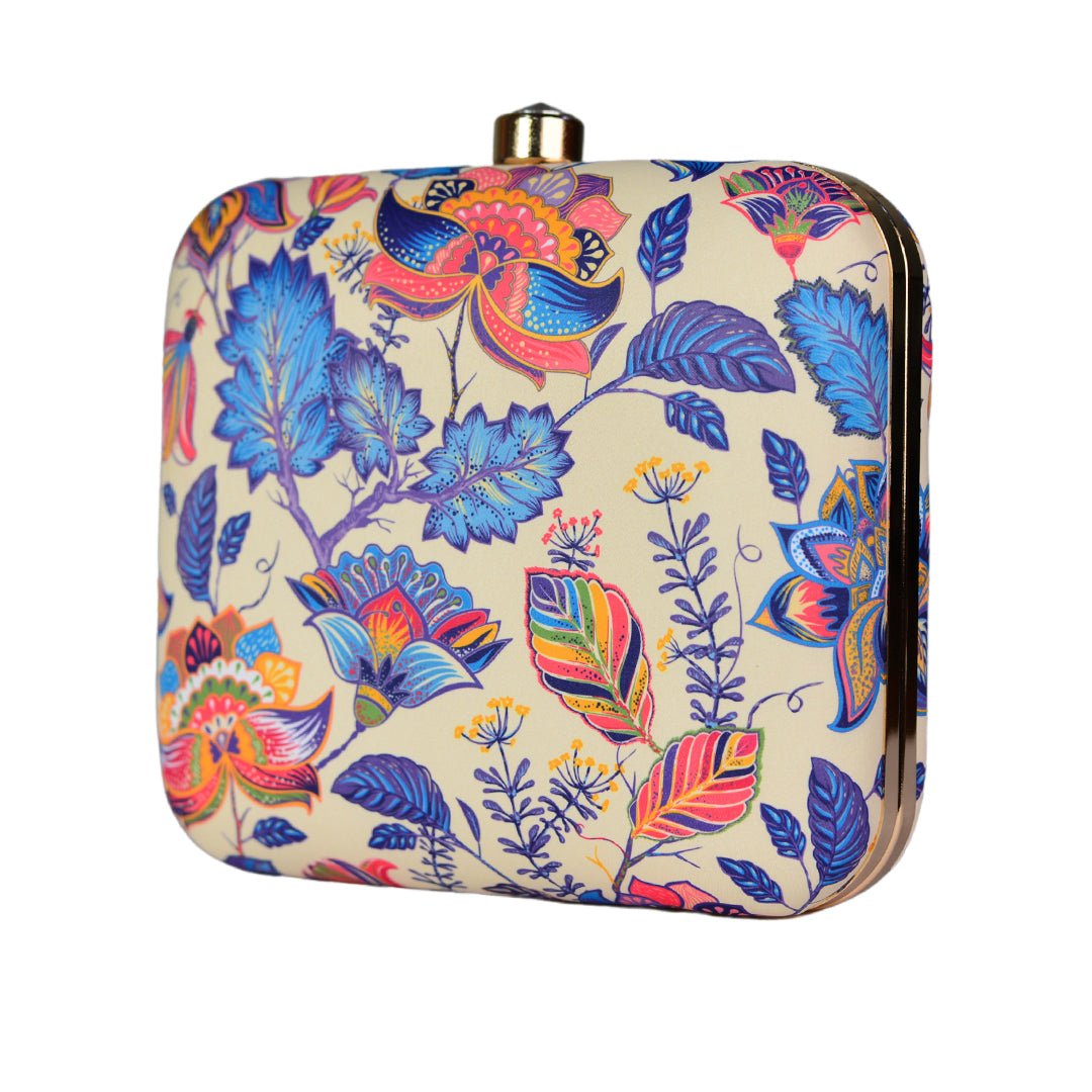 Mixed Patterned Printed Clutch