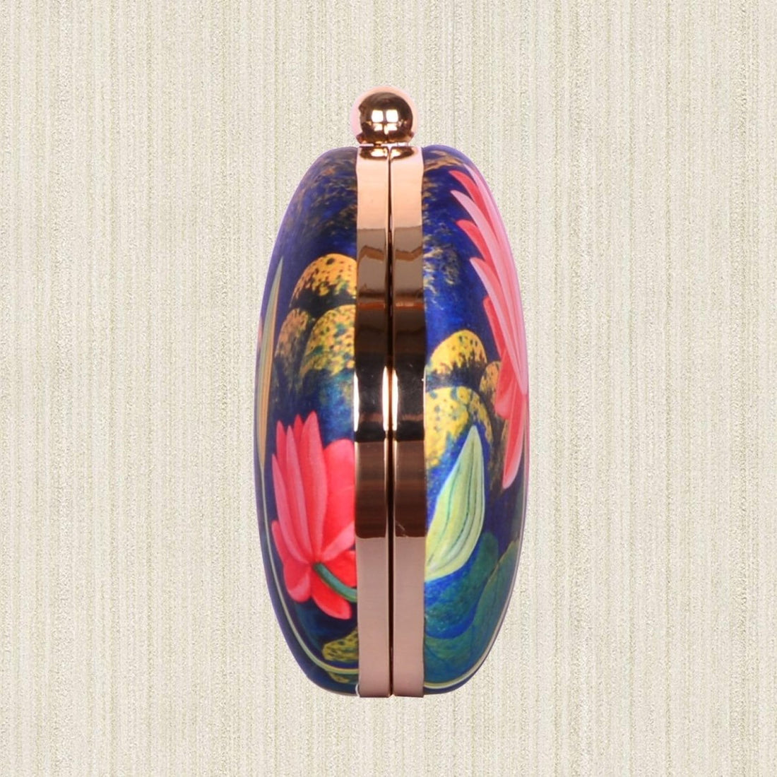 Artklim Oval Lotus Printed clutch