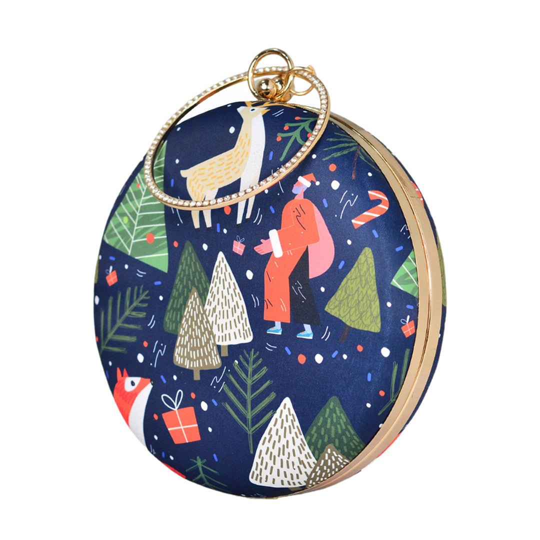Christmas Tree Round Clutch