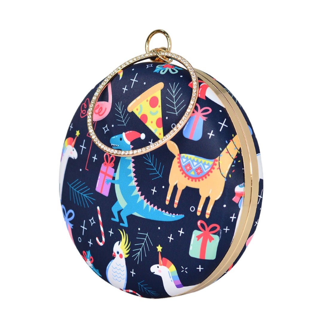 Funky Christmas Round Clutch