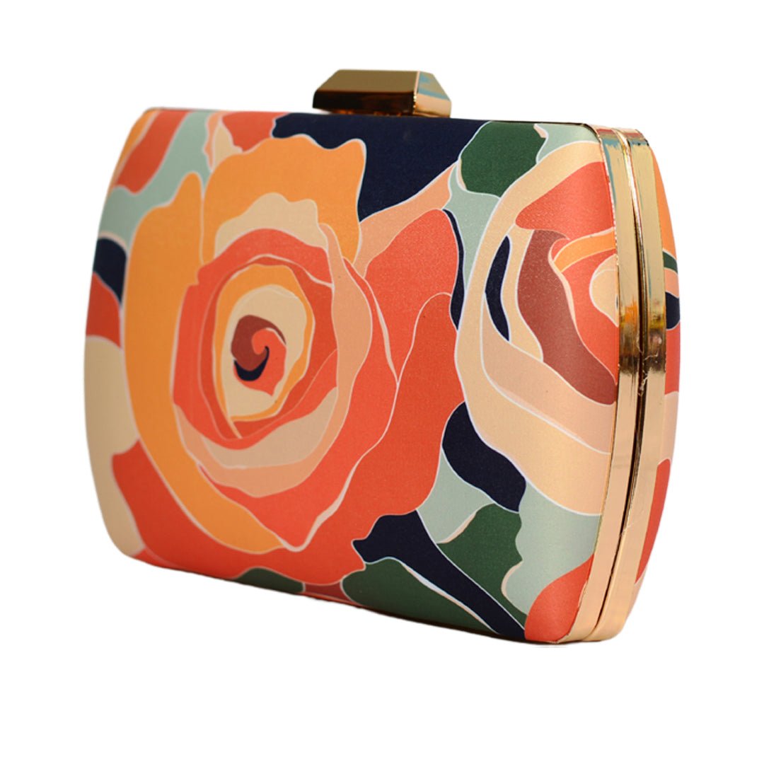 Pastel Rose Print Clutch