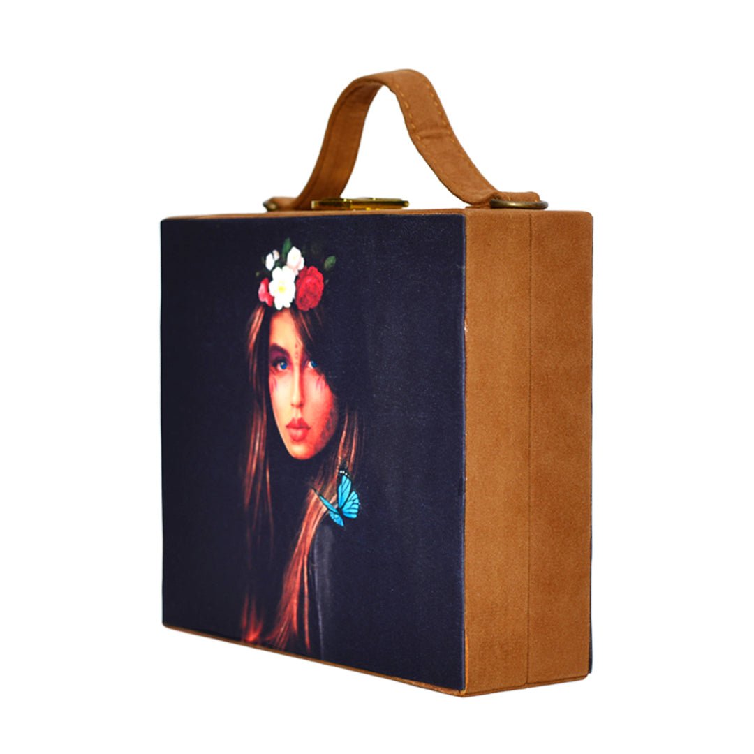 Native Blue Eyes Girl Clutch
