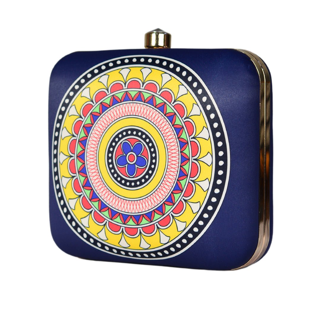Yellow Mandala Printed Clutch