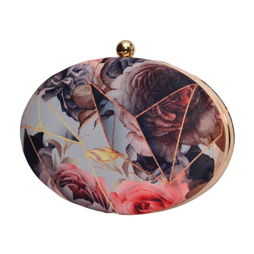 Abstract  Rose Printed Clutch