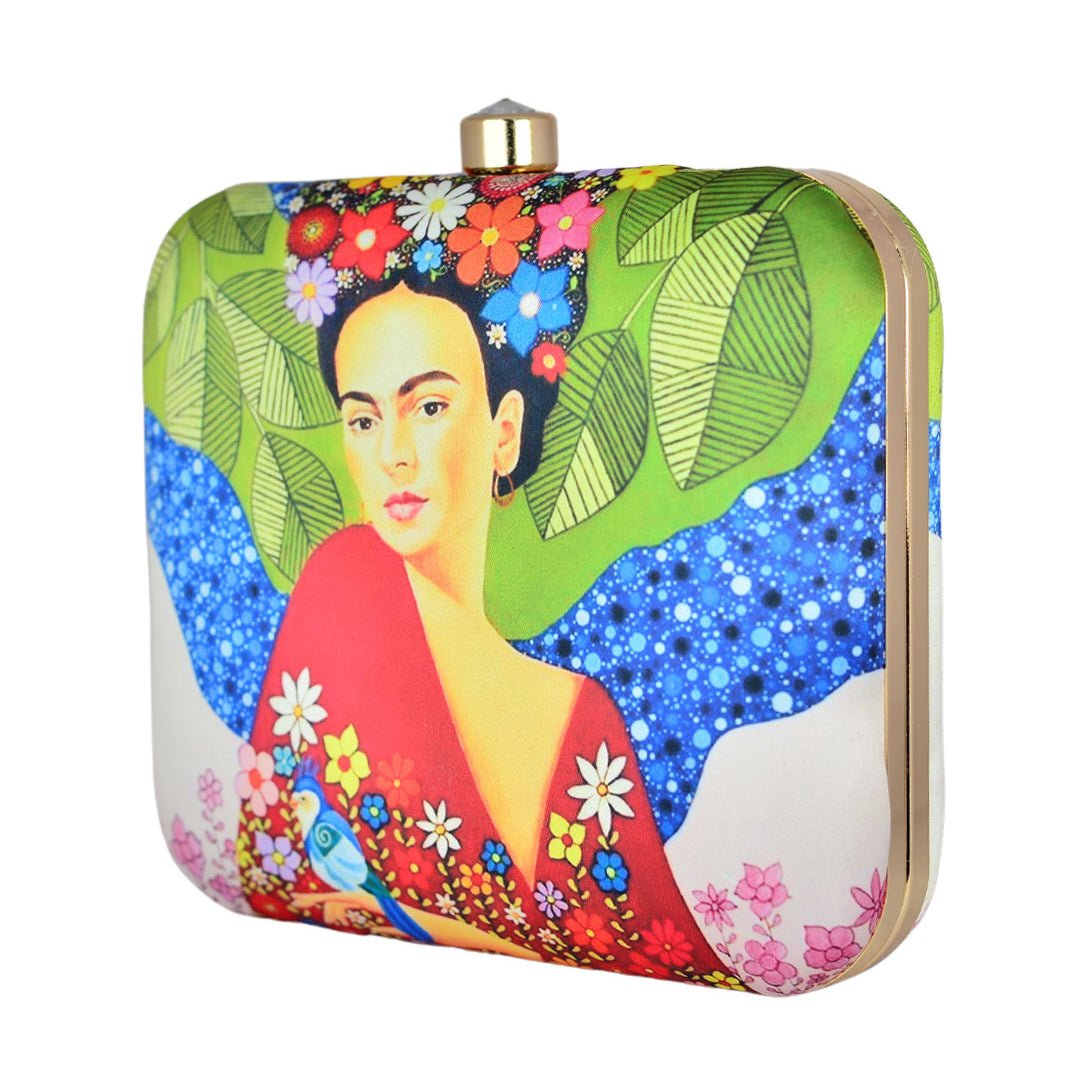 Red Dress Women Printed Clutch