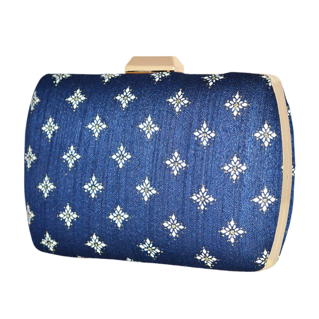 Royal Blue Colour Pattern Clutch