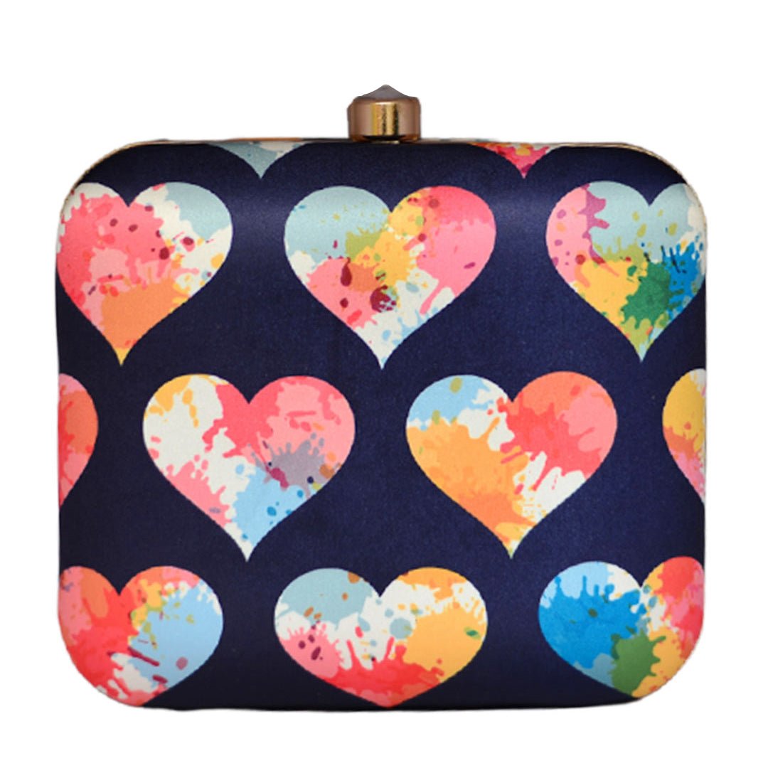 Artklim Colorful Heart Printed Clutch