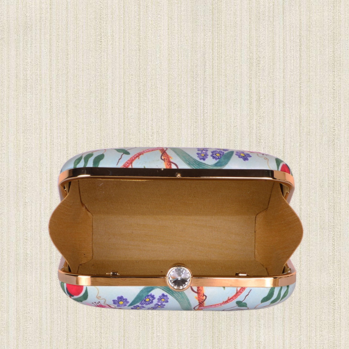 Bird & Leaf Printed Clutch