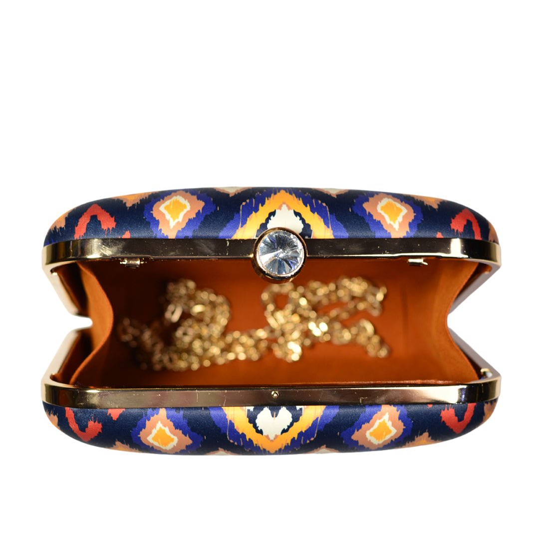 Royal Blue Diamond Pattern Clutch