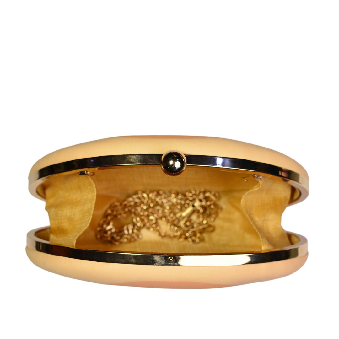 Parrot Printed Oval Clutch