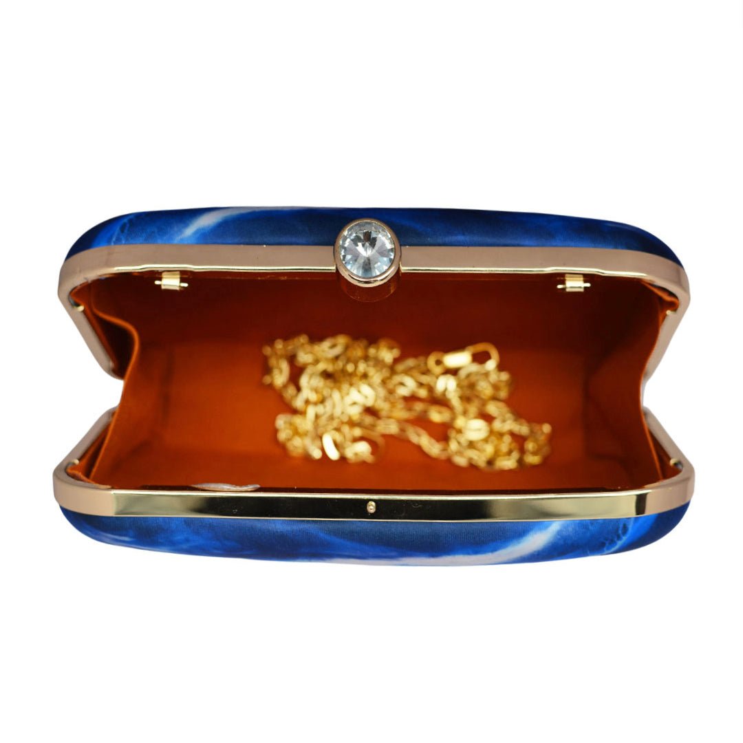 Blue Resin Print Clutch