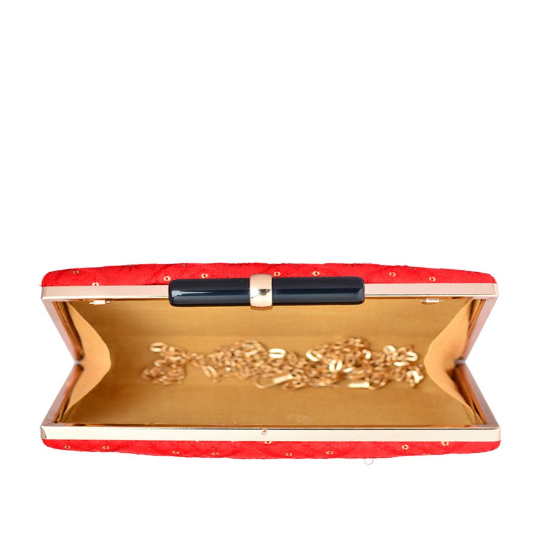 Red Seuence Embroidered Clutch
