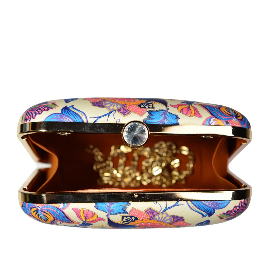 Mixed Patterned Printed Clutch