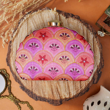 Pink Orange Moon Clutch