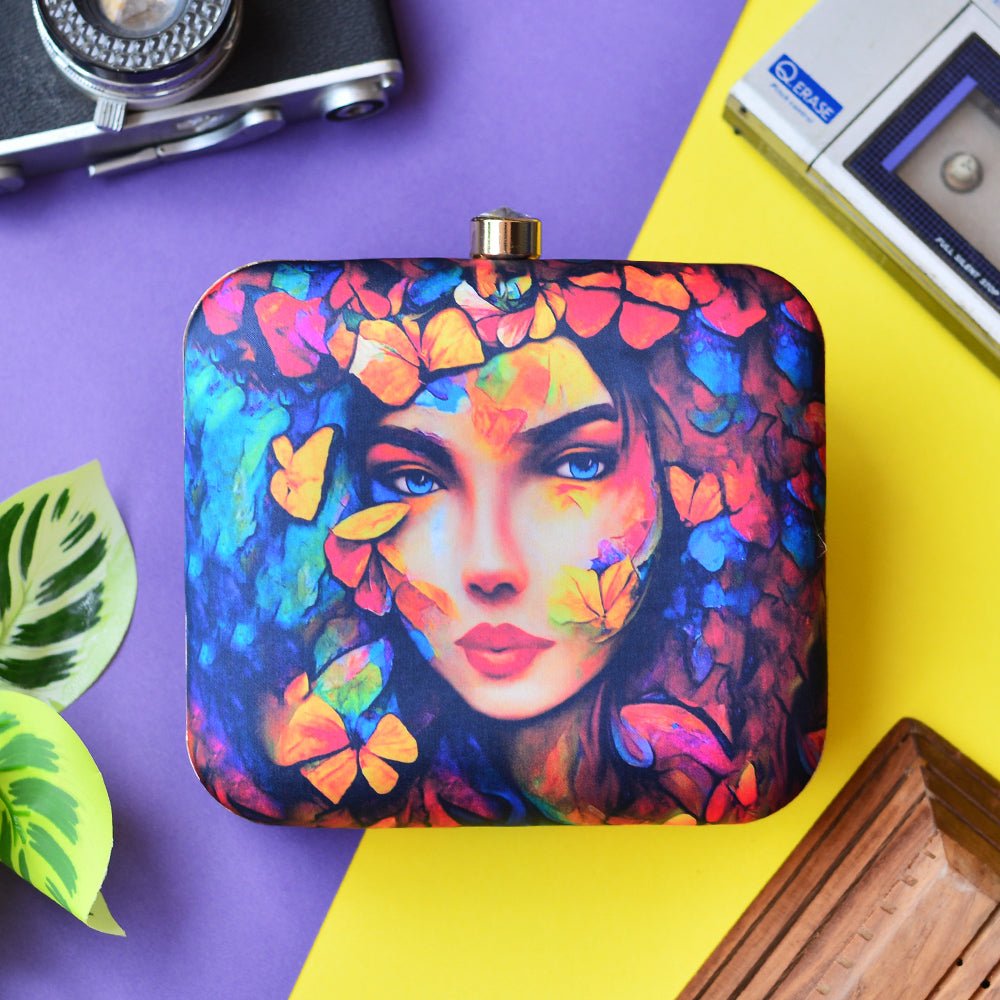 Butterfly Printed Clutch