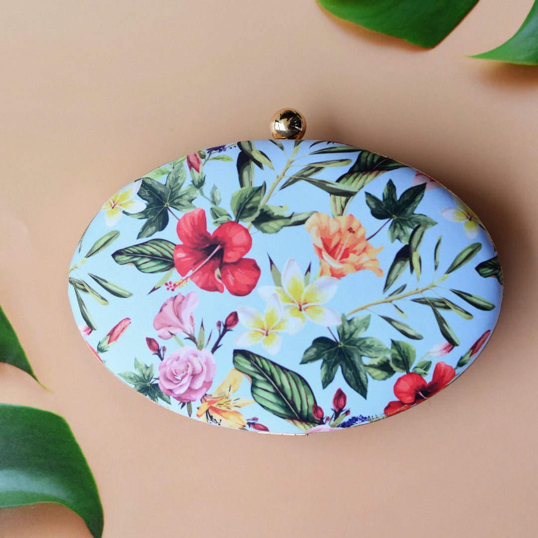 Blue Floral Clutch