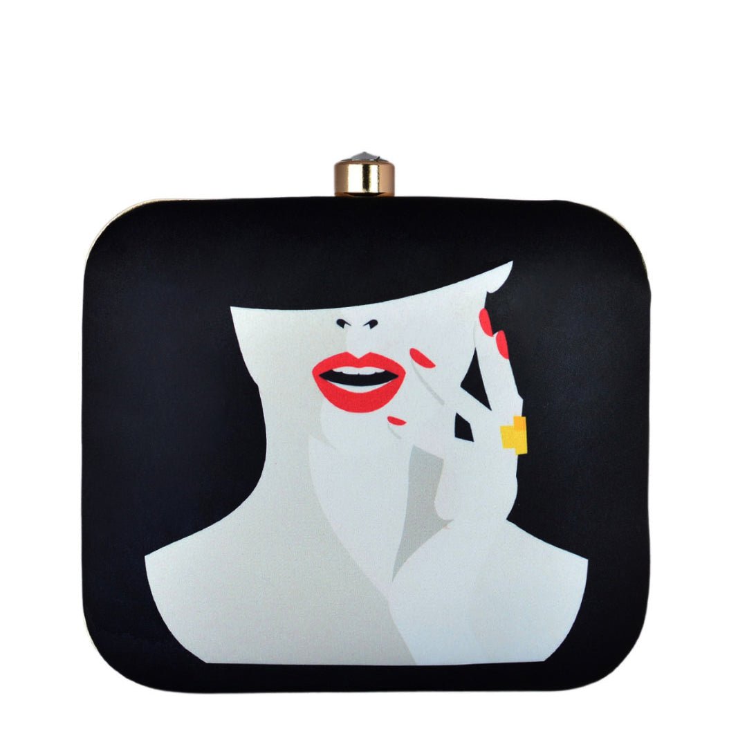 Half Face Women Printed Clutch