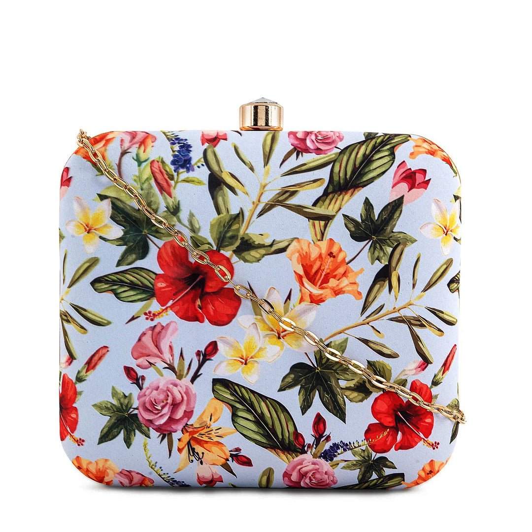 Mixed Floral Printed Clutch