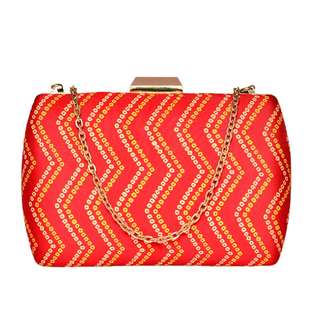 Red Zigzag Fabric Clutch