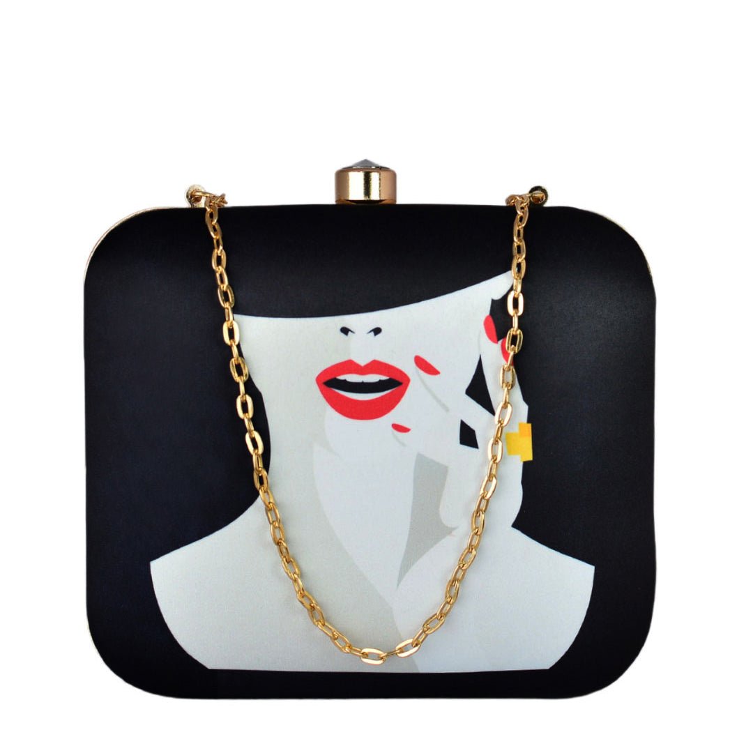 Half Face Women Printed Clutch