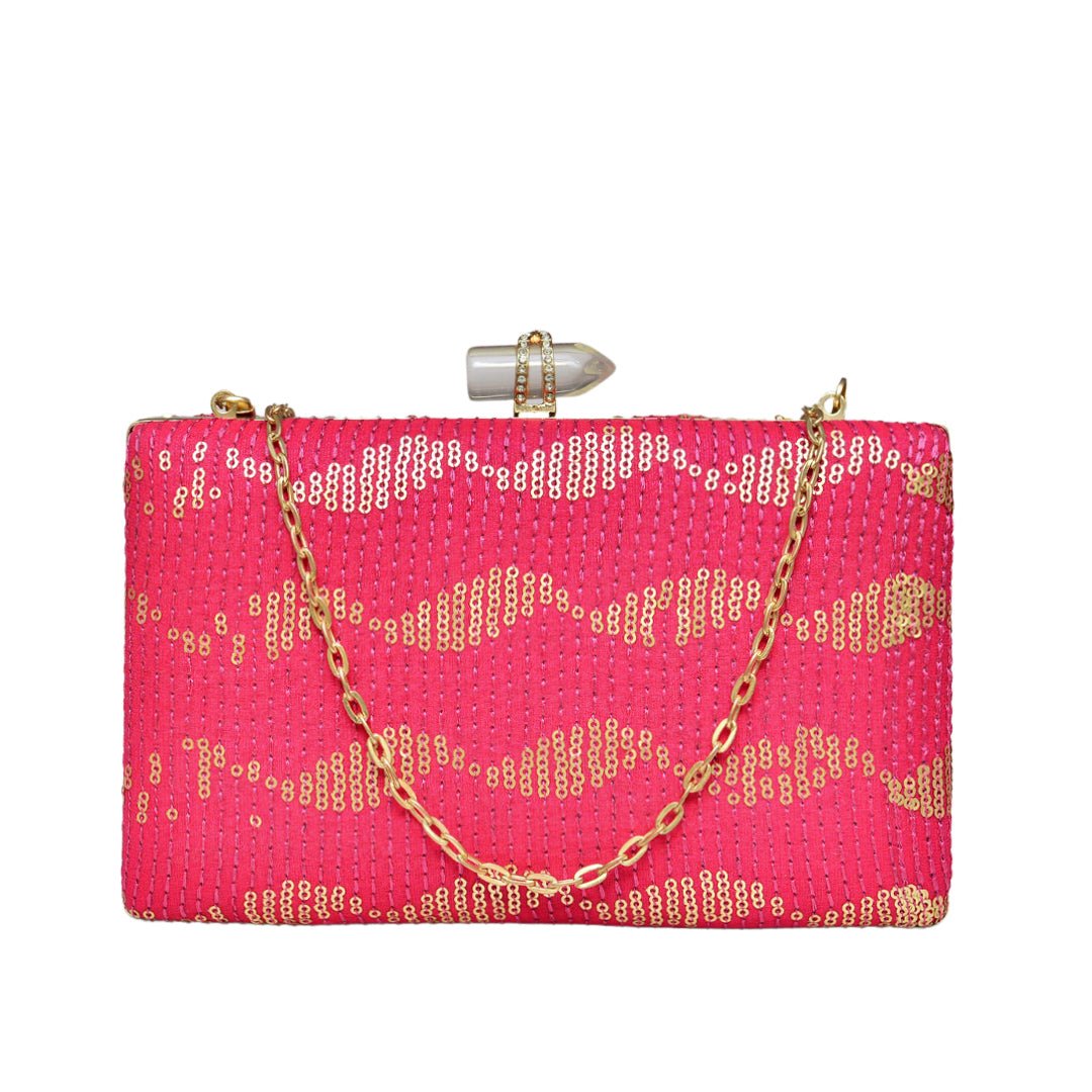 Hot Pink Sequins Clutch