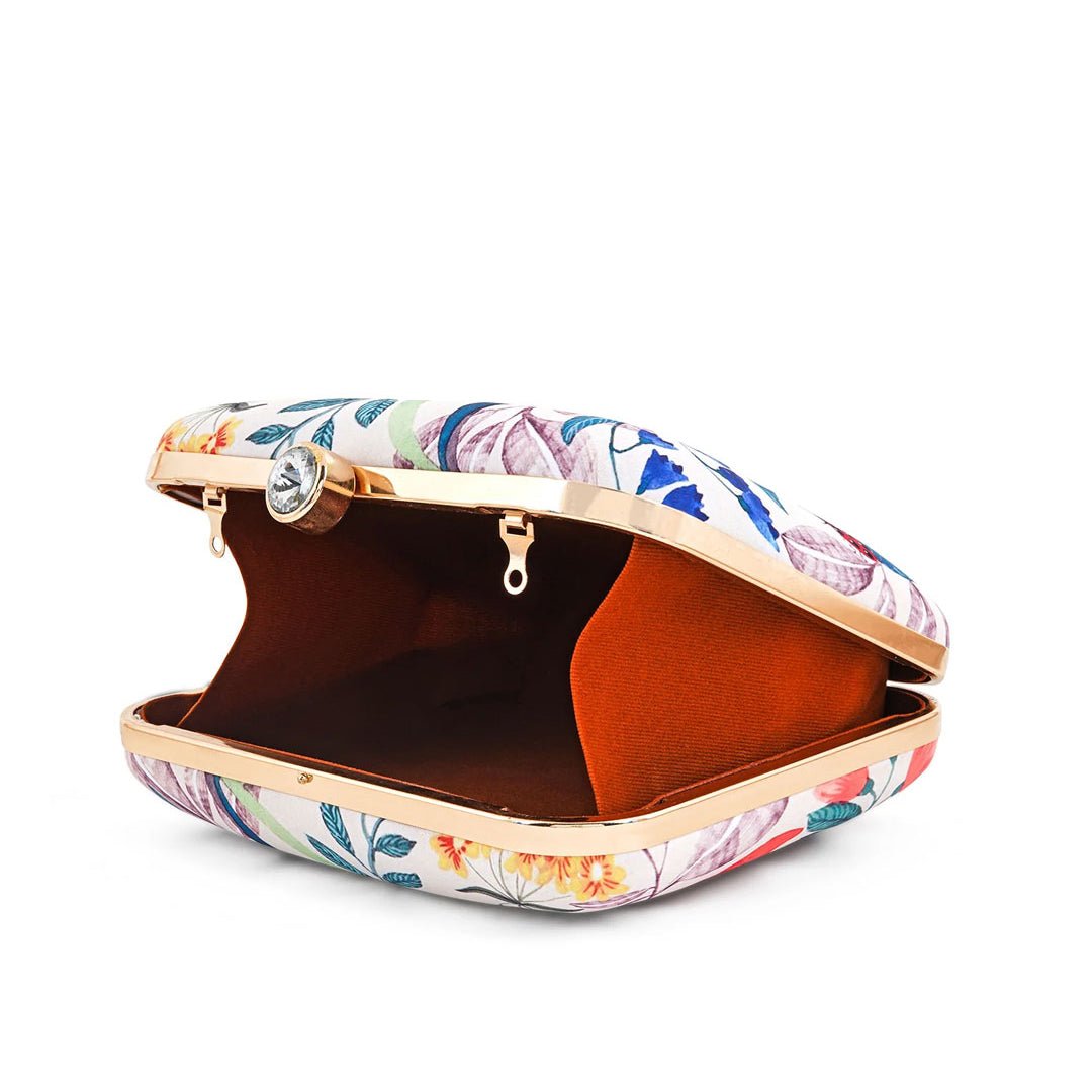 Red Flower Printed Clutch