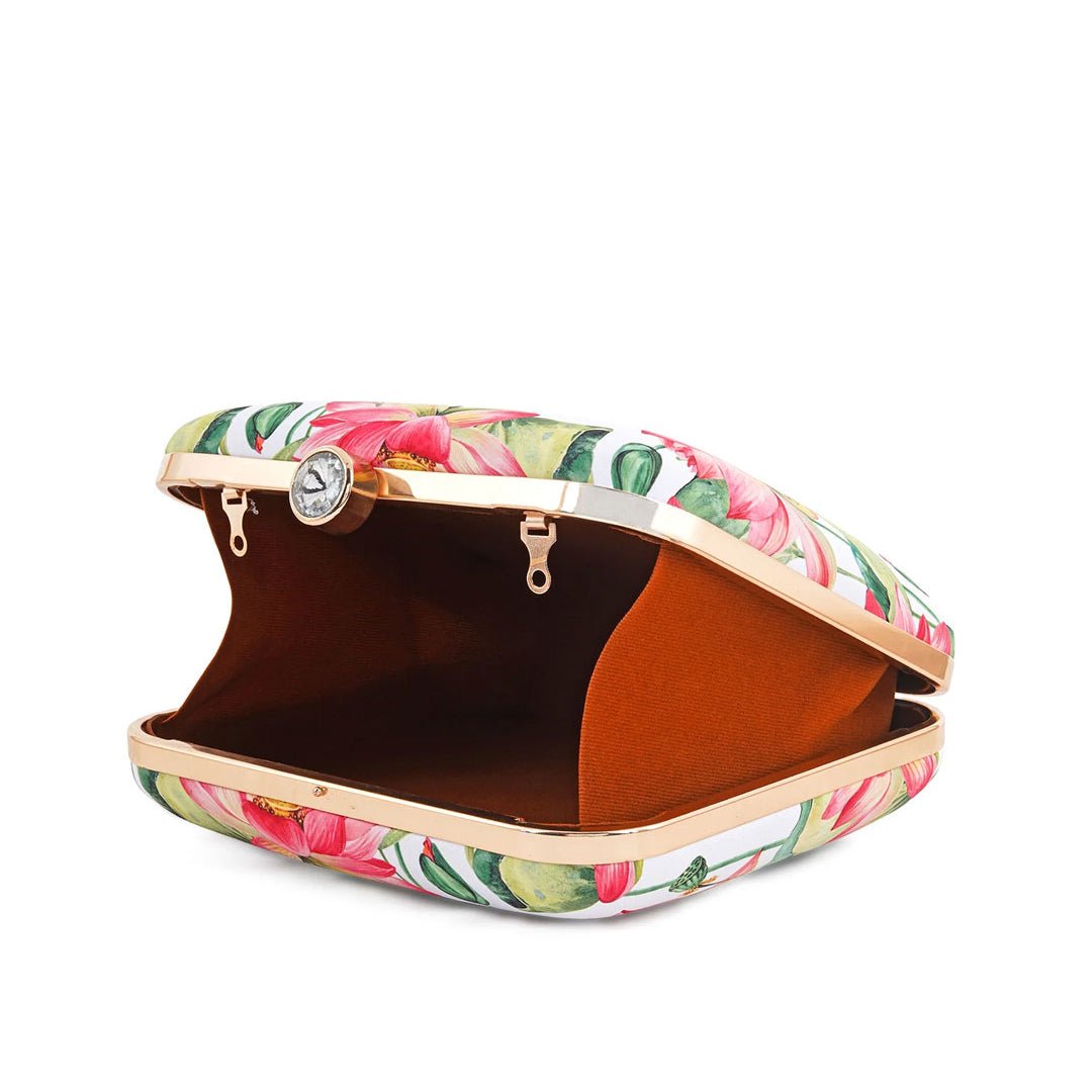 Lotus Printed Clutch