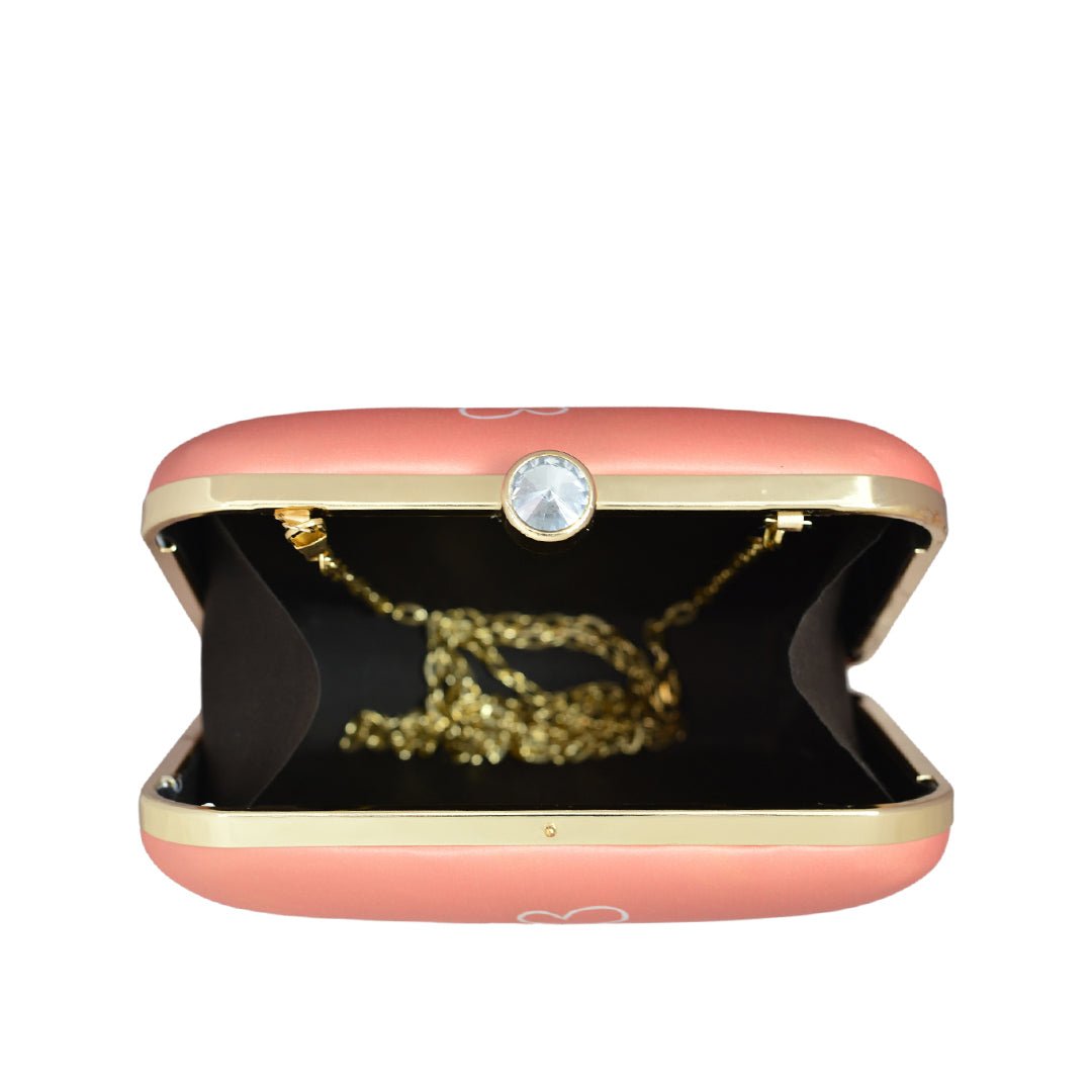 Coral Heart Printed Clutch