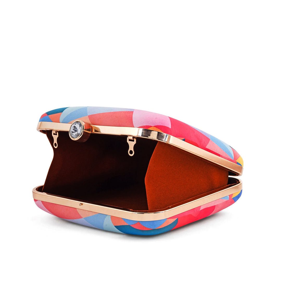 Multicolored Pattern Printed Clutch