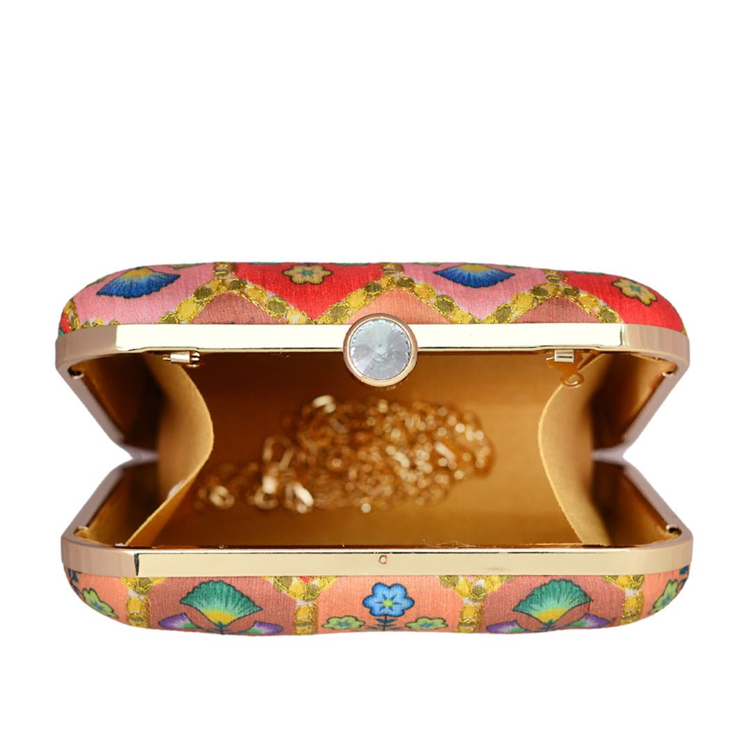 Multi-color Floral Clutch