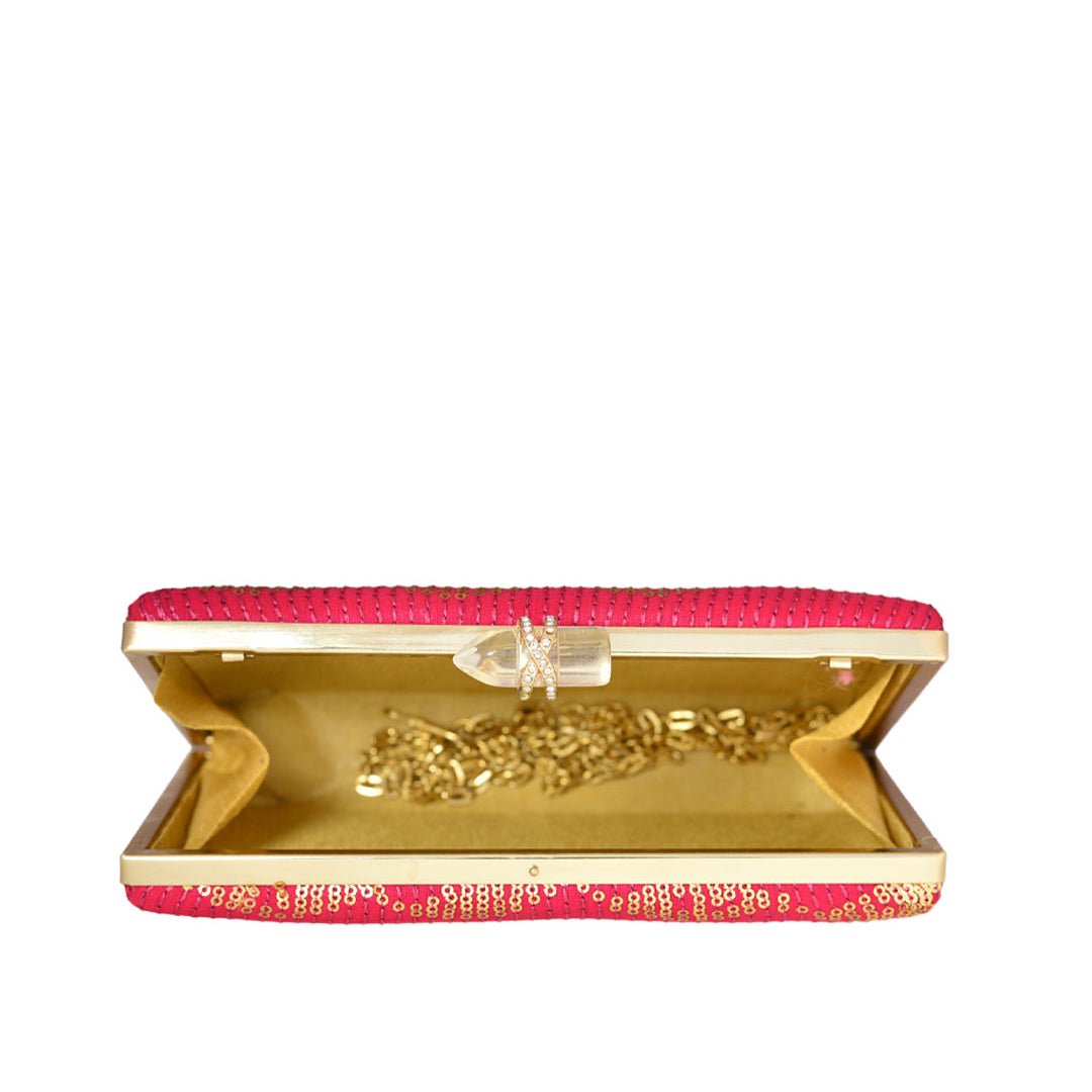 Hot Pink Sequins Clutch