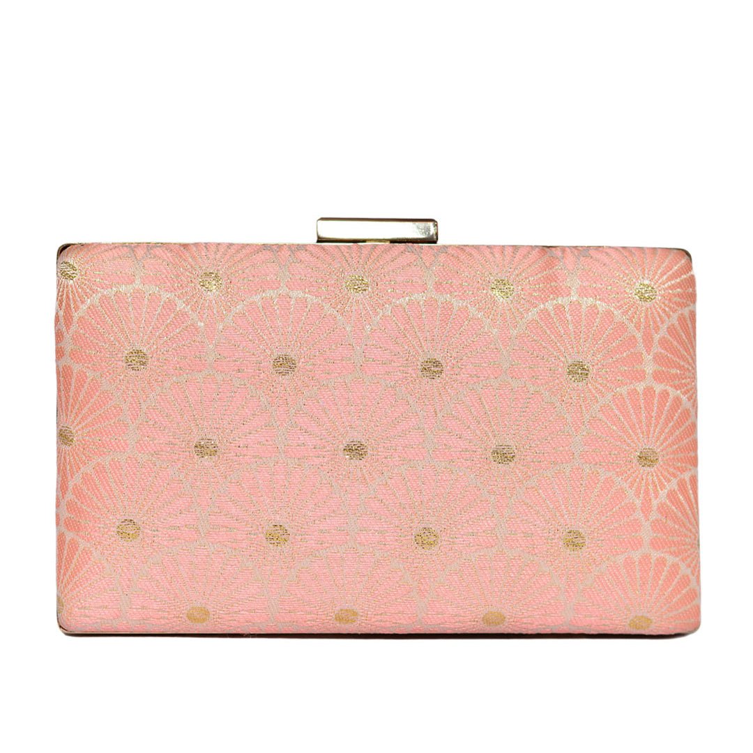 Pink Brocade Clutch