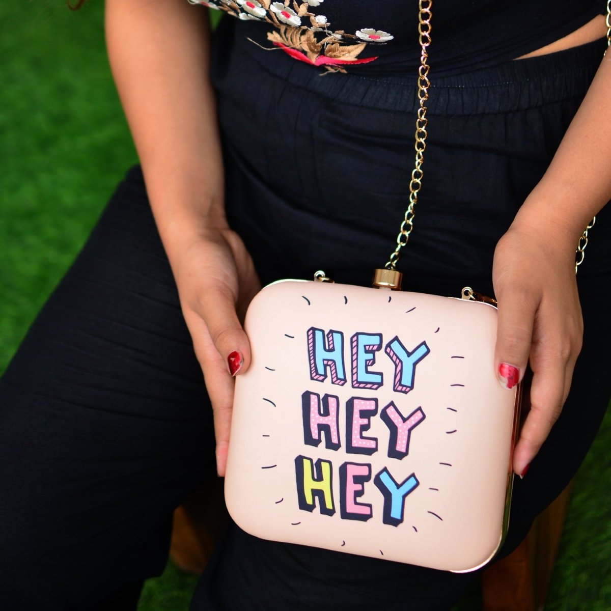 Artklim HEY Printed Clutch Bag