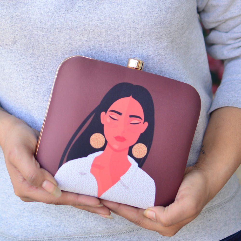 Artklim Women Portrait Printed Clutch
