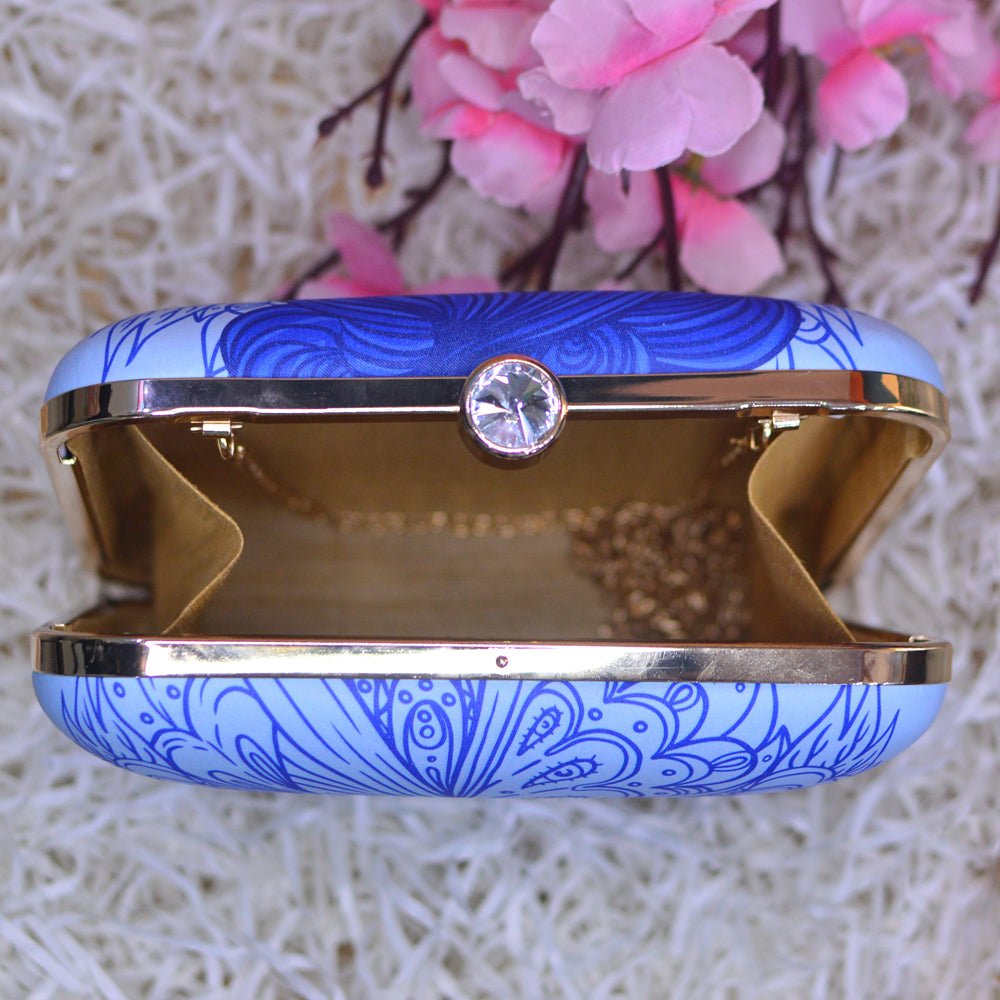 Gemini Sun Sign Blue Customized Clutch