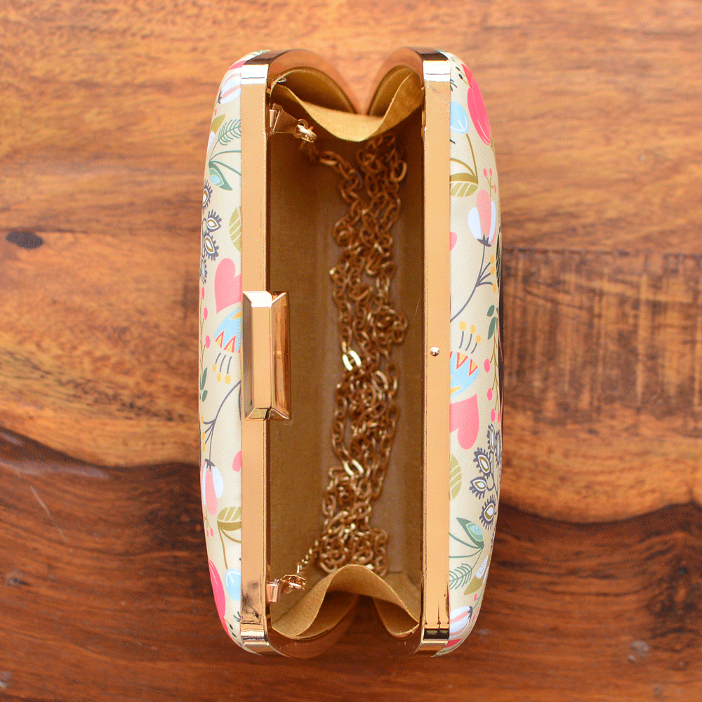 Customised Mother's Day Floral Printed Clutch
