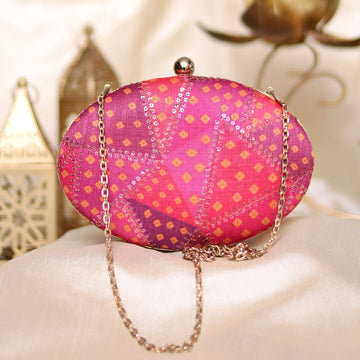 Shades Of Pink Abstract Clutch