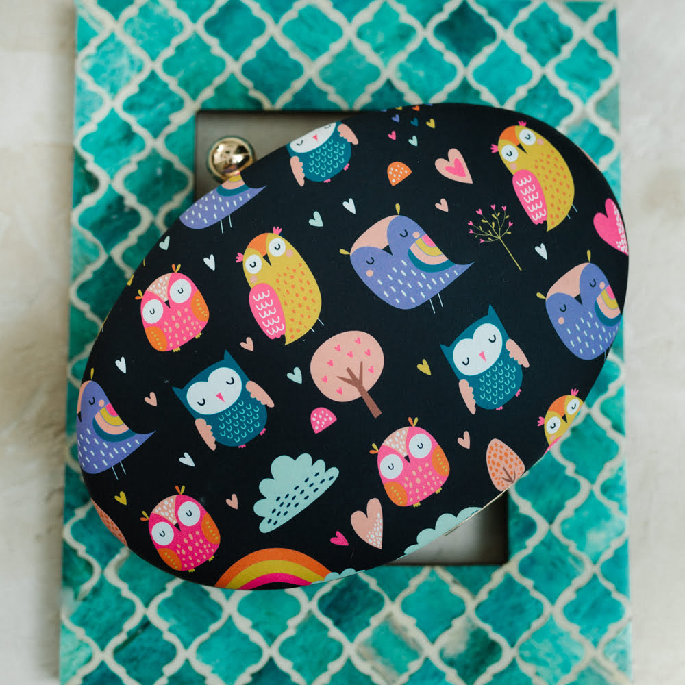 Artklim Owl Printed Clutch Bag