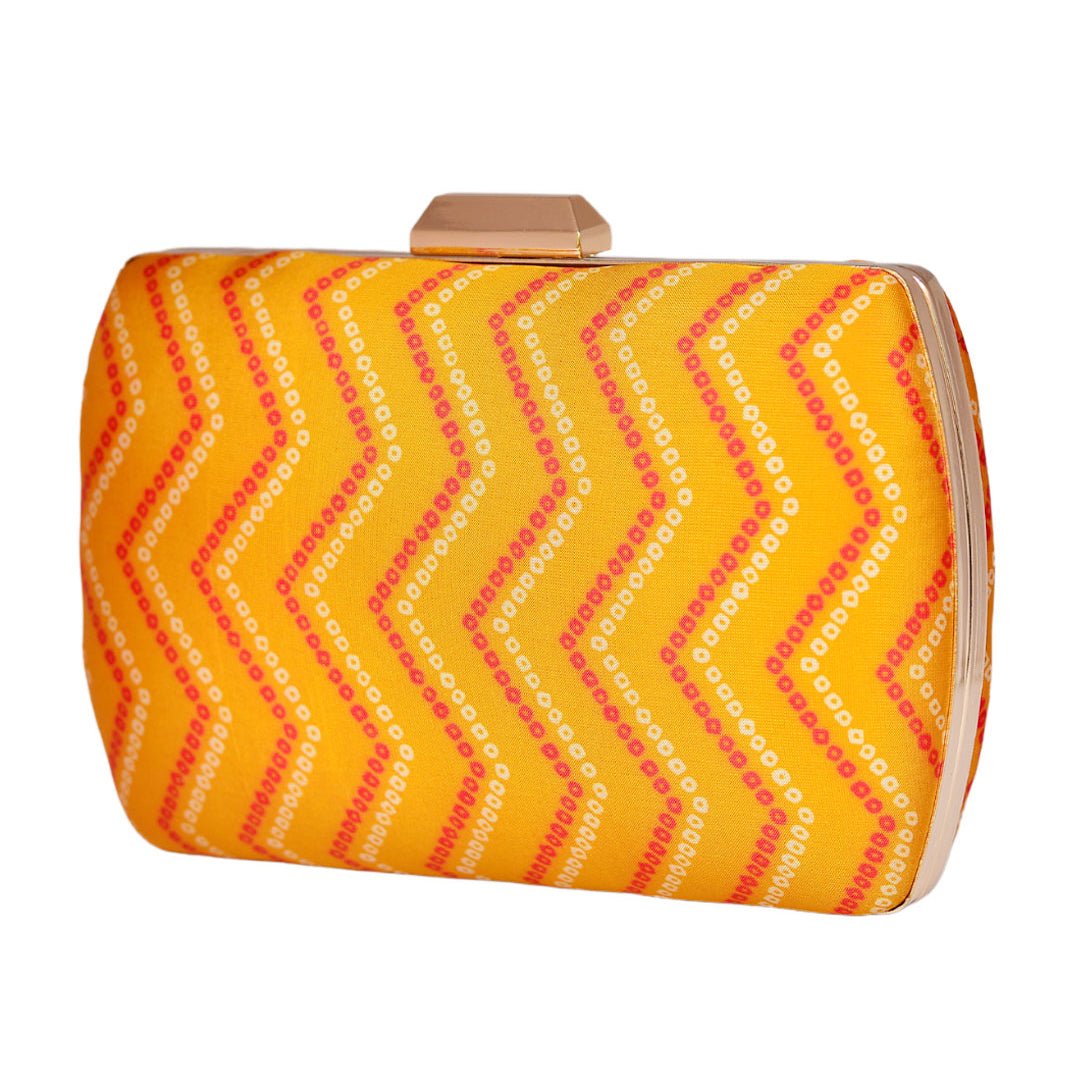 Yellow Zigzag Fabric Clutch