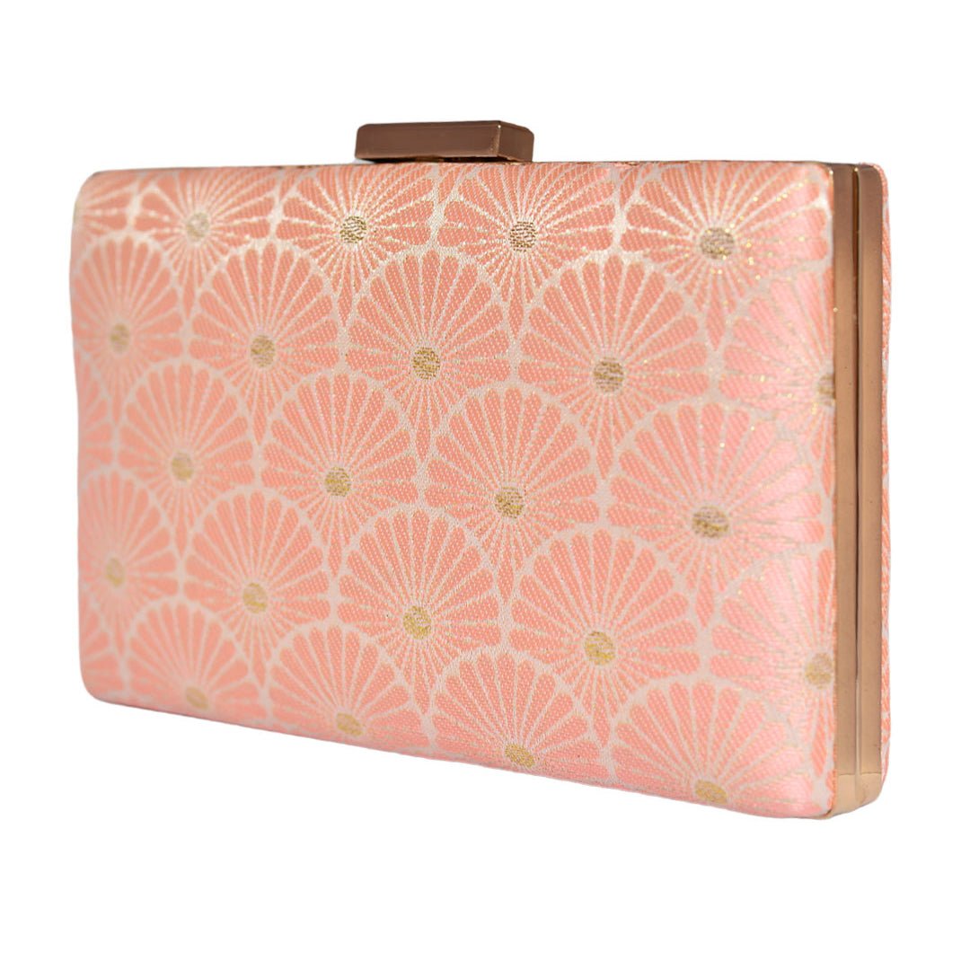 Pink Brocade Clutch