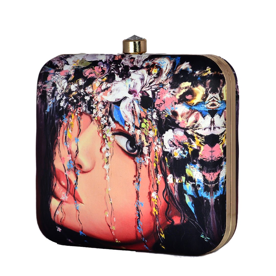 Floral Vignette Printed Clutch