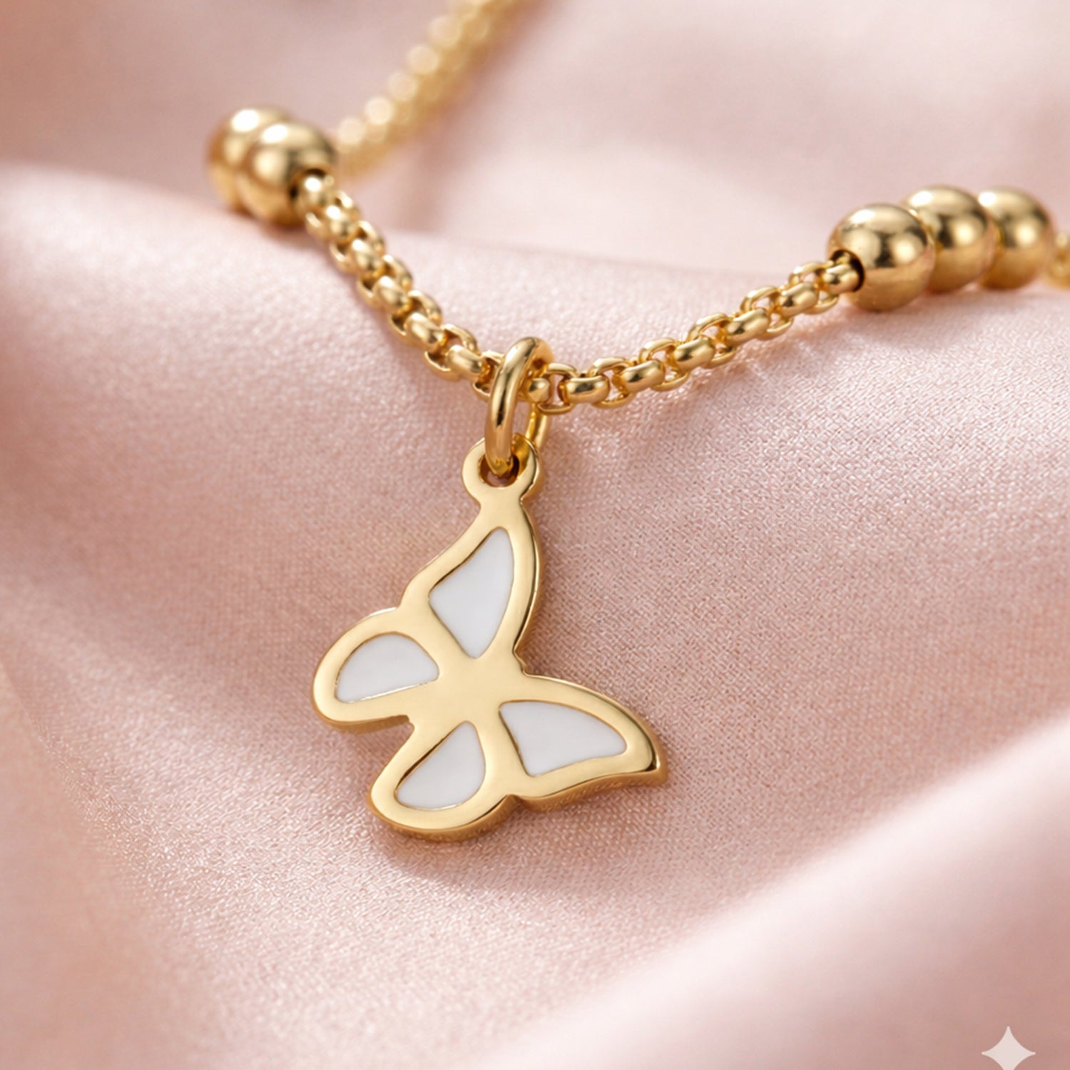Artklim Gold-Plated Delicate Butterfly Charm Anti-Tarnish Pendant Necklace
